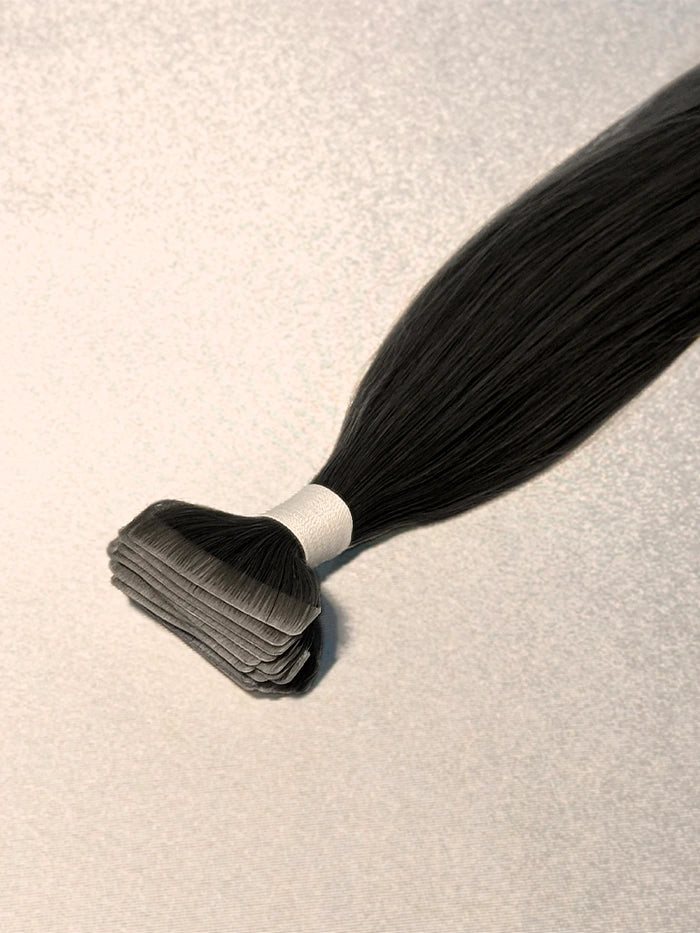 Jet Black(#1) Invisible Tape In Hair Extensions