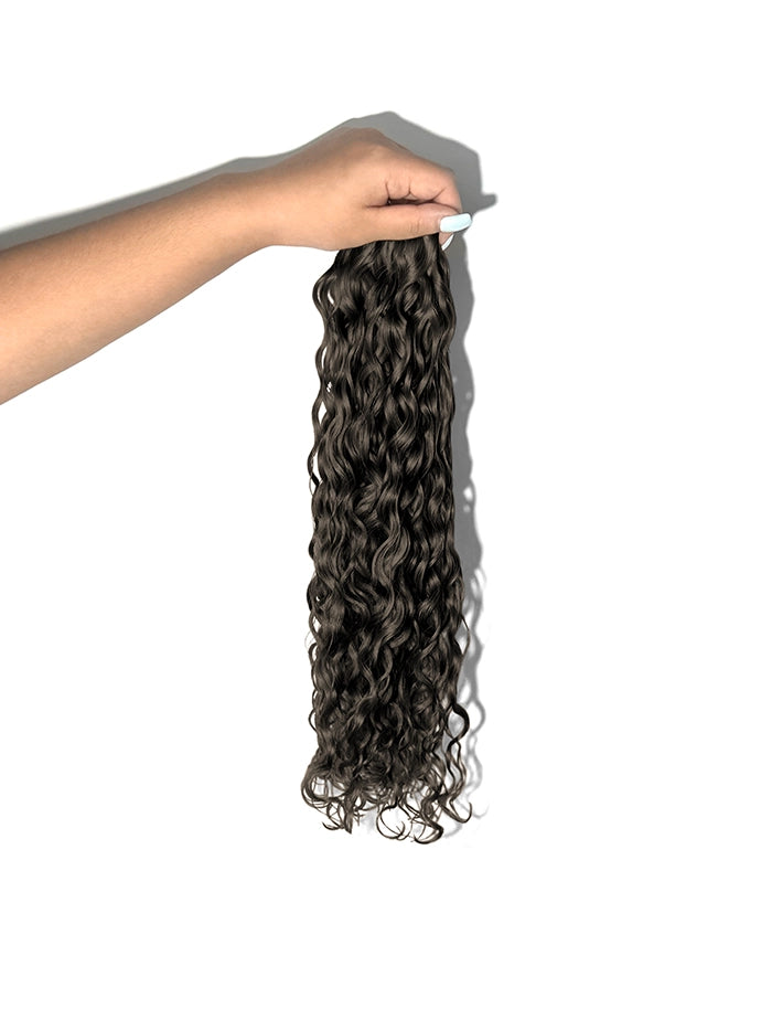 Walnut Brown(#3) Curly Genius Weft Hair Extensions