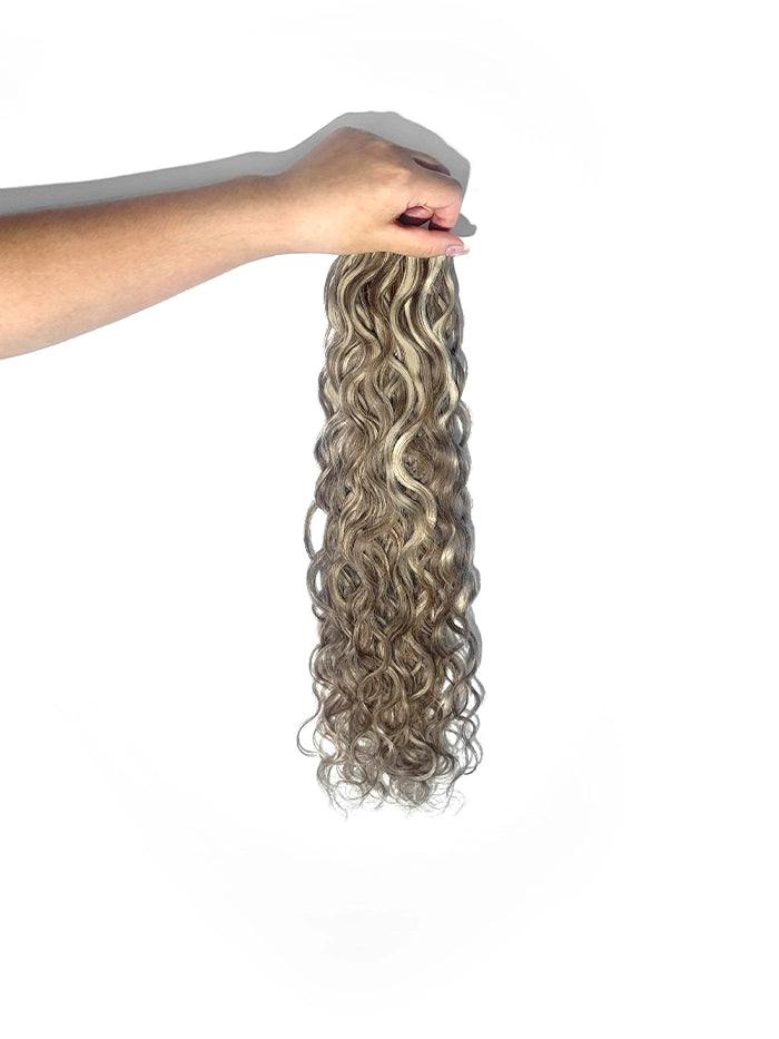 Smoke Platinum(#P5|Platinum) Curly Genius Weft Hair Extensions