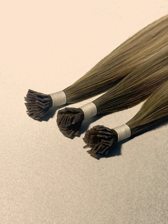 Tea Brown Mix(#C29) Keratin Flat Tips Hair Extensions