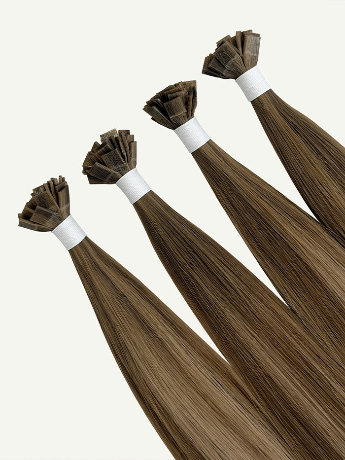 Caramel Latte Keratin Flat Tips Hair Extensions