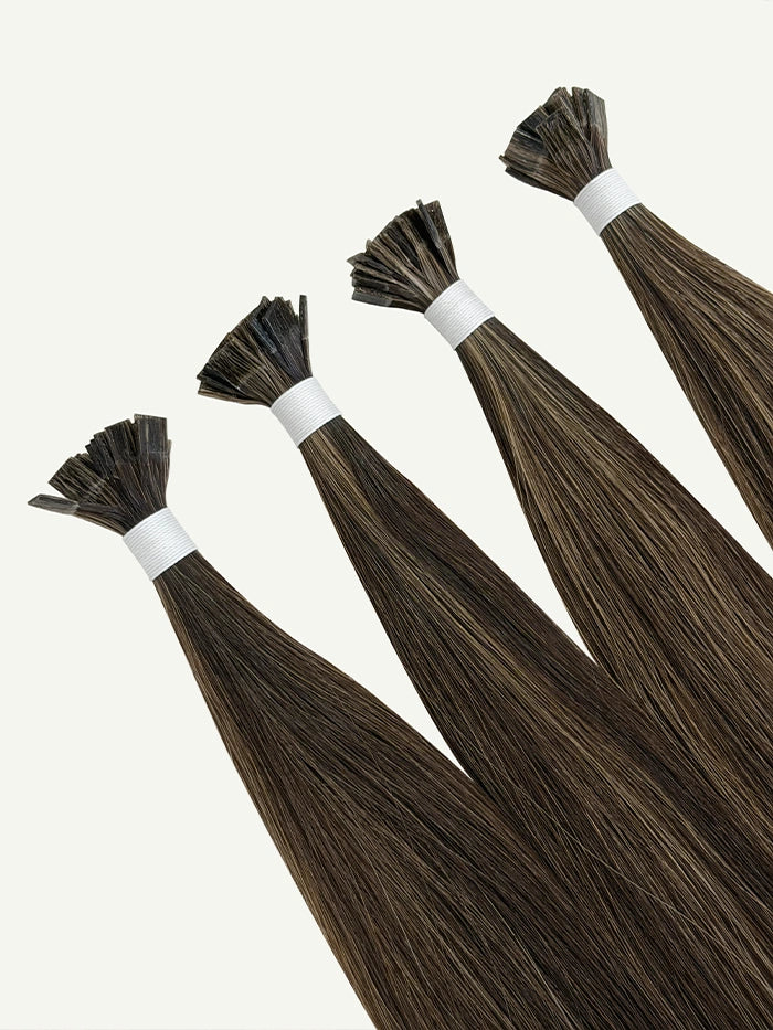 Mocha Cookie Keratin Flat Tips Hair Extensions