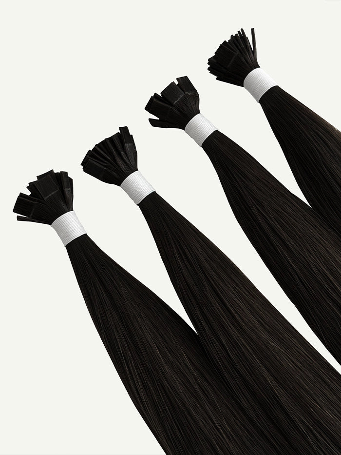 Off Black(#1B)Keratin Flat Tips Hair Extensions