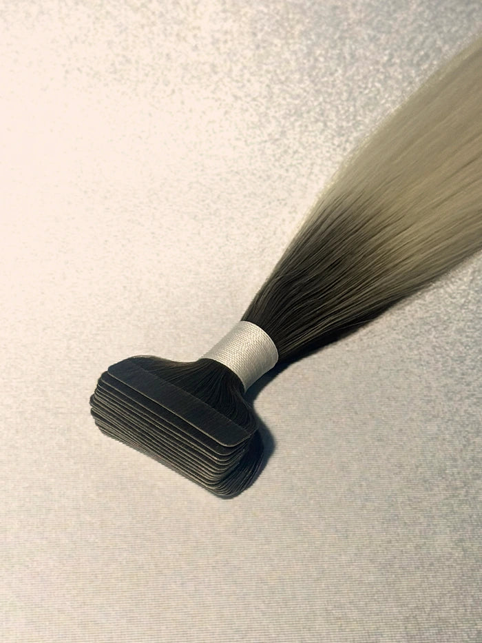 Rooted Blonde Zero(#R-Ice N)Classic Tape In Hair Extensions