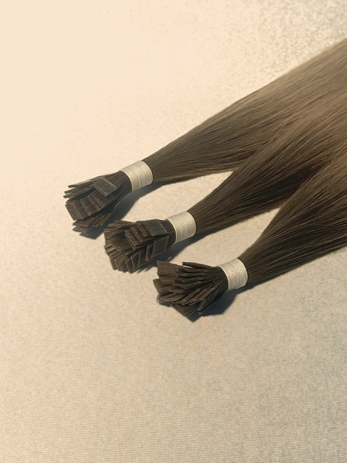 Flaxen Sand(#T7A-10) Keratin Flat Tips Hair Extensions