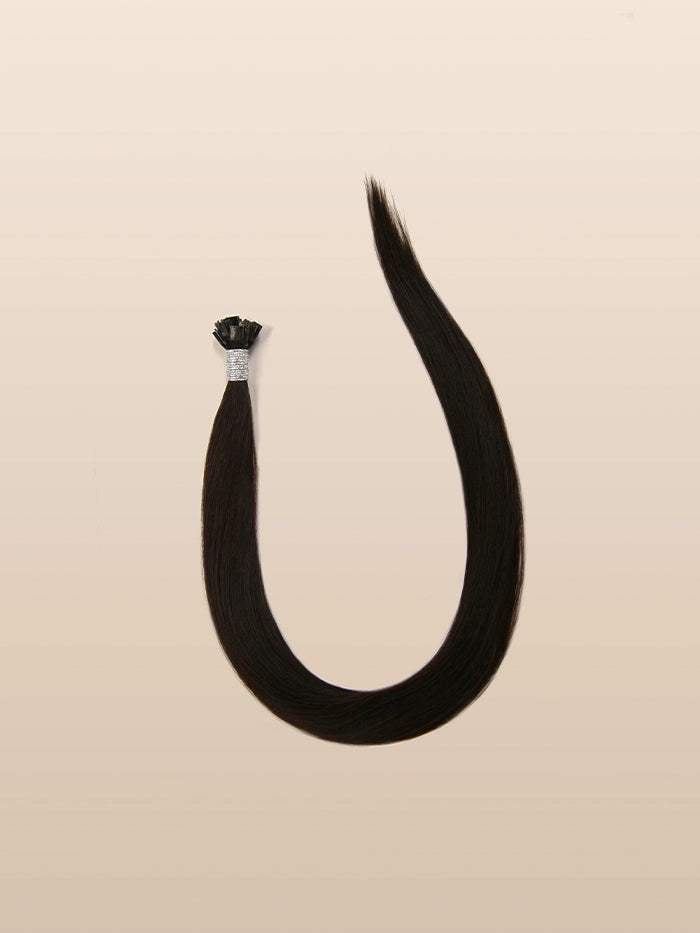 Off Black(#1B)Keratin Flat Tips Hair Extensions