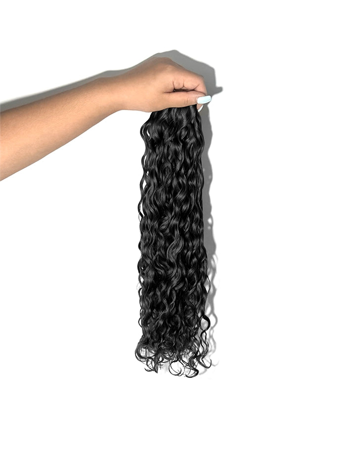 #1B Curly Genius Weft Hair Extensions
