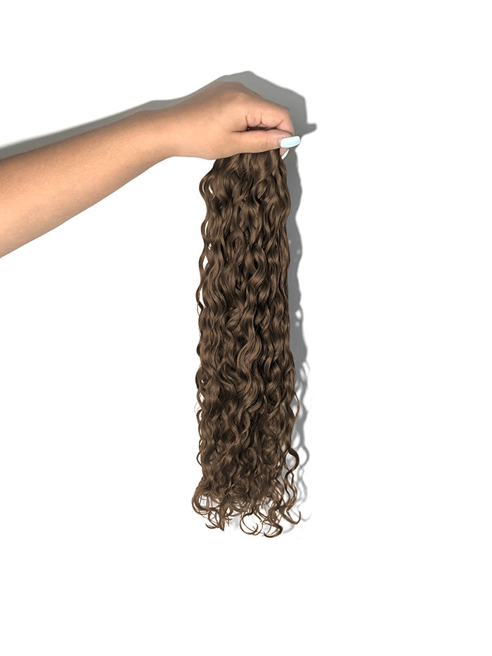 Hazelnut Brown(#4) Curly Genius Weft Hair Extensions