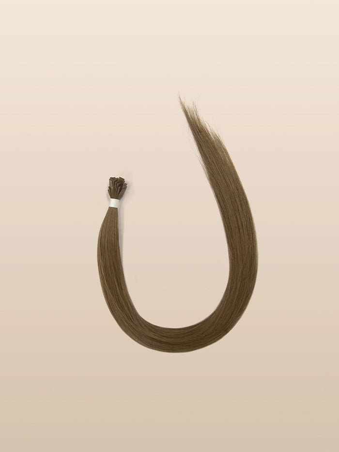 Chestnut Brown(#6N)Keratin Flat Tips Hair Extensions