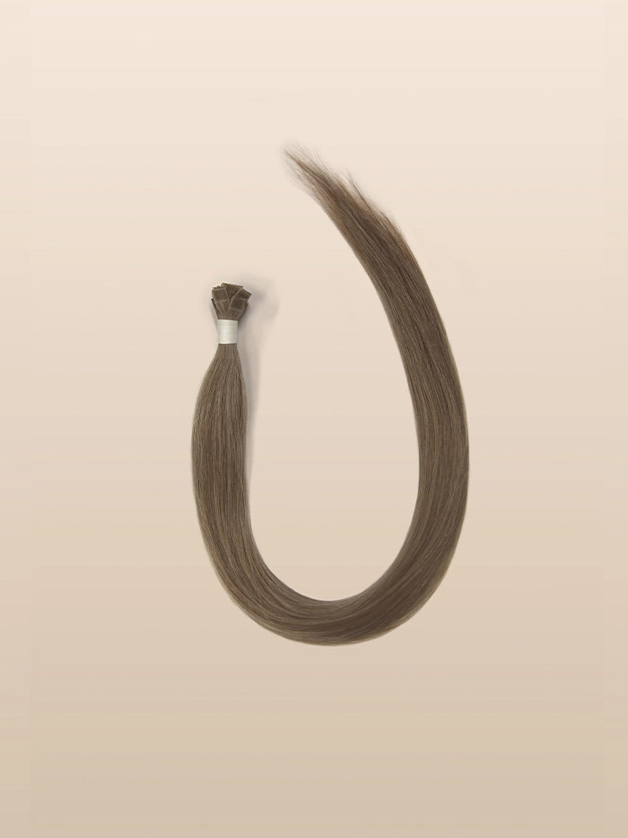 Ashy Brown Keratin Flat Tips Hair Extensions