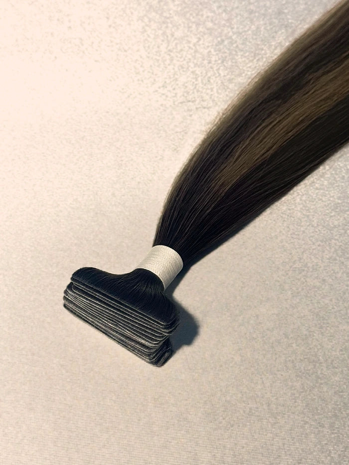 Chocolate Almond(#B25) Invisible Tape In Hair Extensions