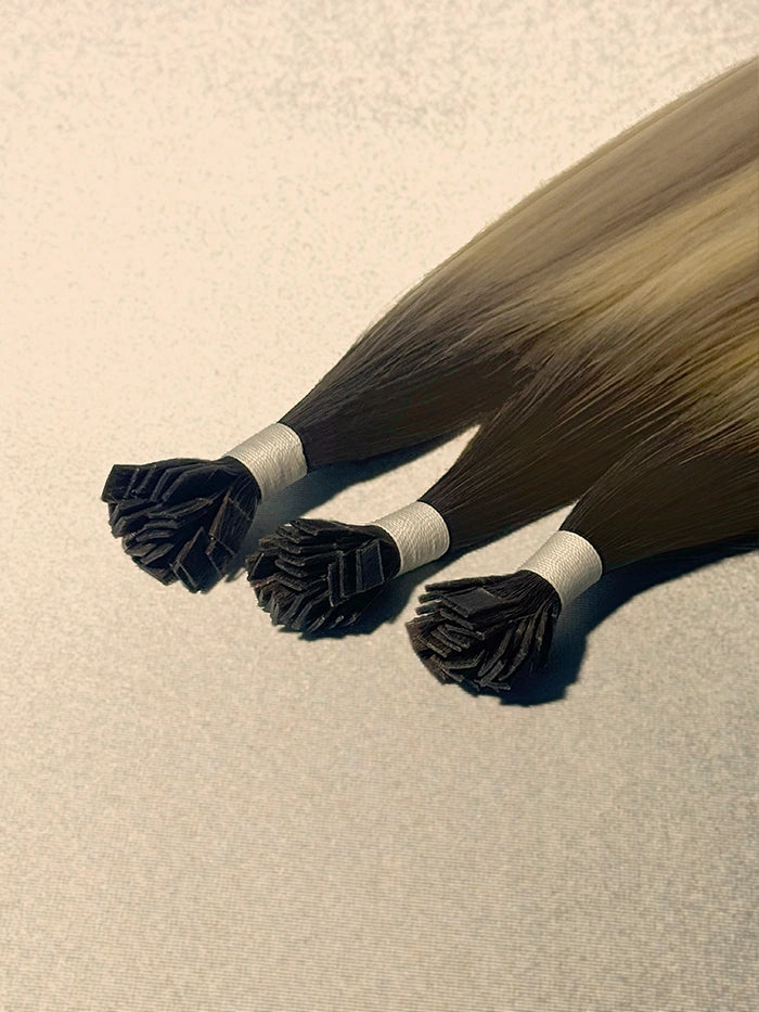 Rooted Champagne Kiss(#Balay 9D|80) Keratin Flat Tips Hair Extensions