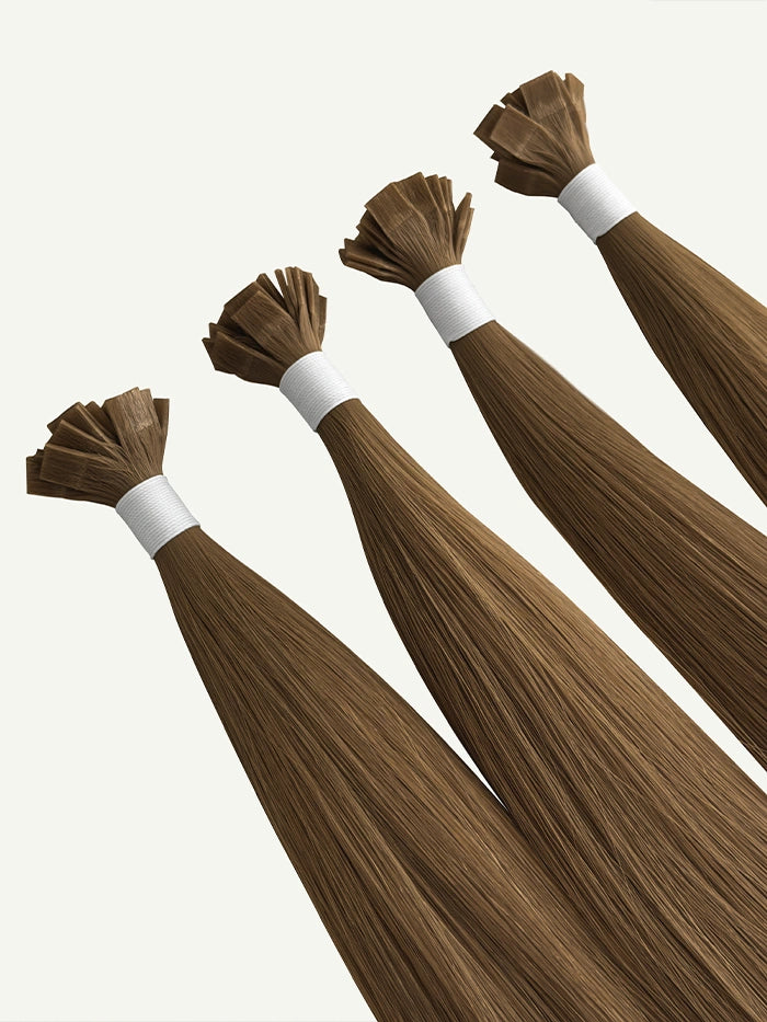 Chestnut Brown Keratin Flat Tips Hair Extensions