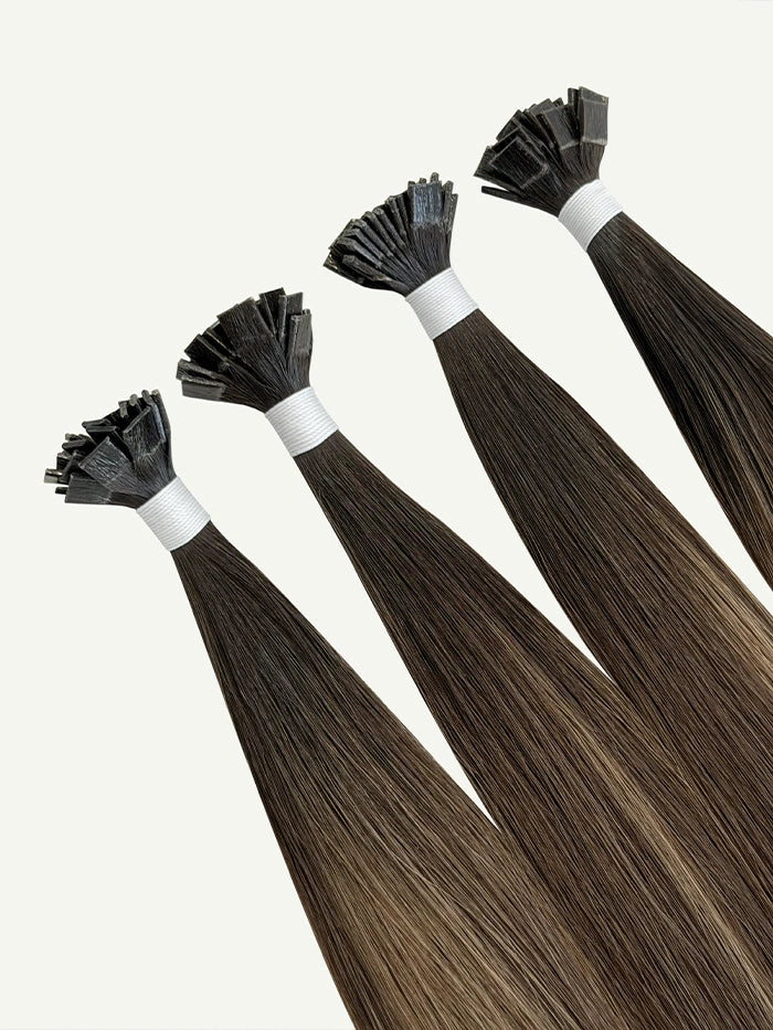Chocolate Almond Keratin Flat Tips Hair Extensions