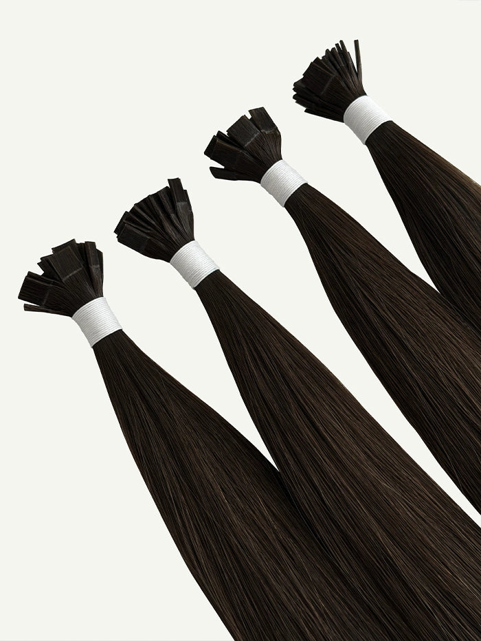 Dark Brown Keratin Flat Tips Hair Extensions