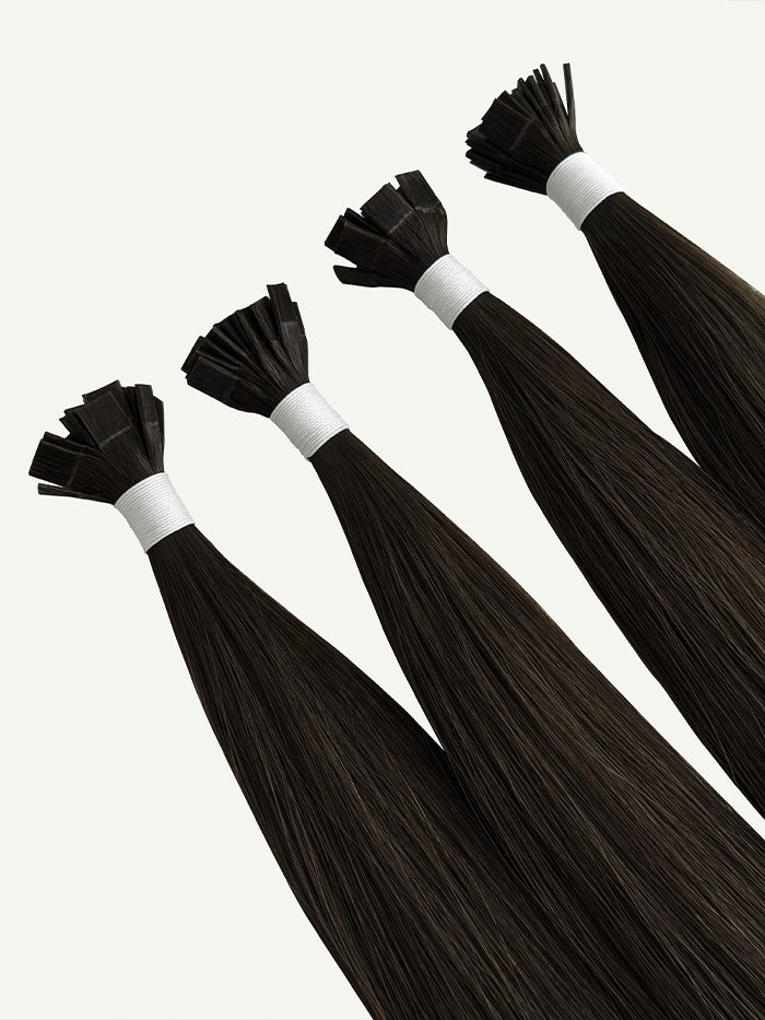 Espresso Brown(#1CN)Keratin Flat Tips Hair Extensions
