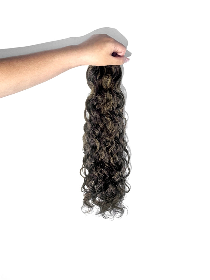 Mocha Cookie(#P226) Curly Genius Weft Hair Extensions