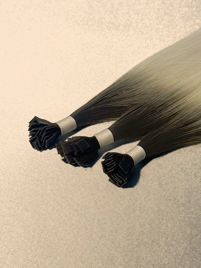 Rooted Blonde Zero(#R-Ice N) Keratin Flat Tips Hair Extensions