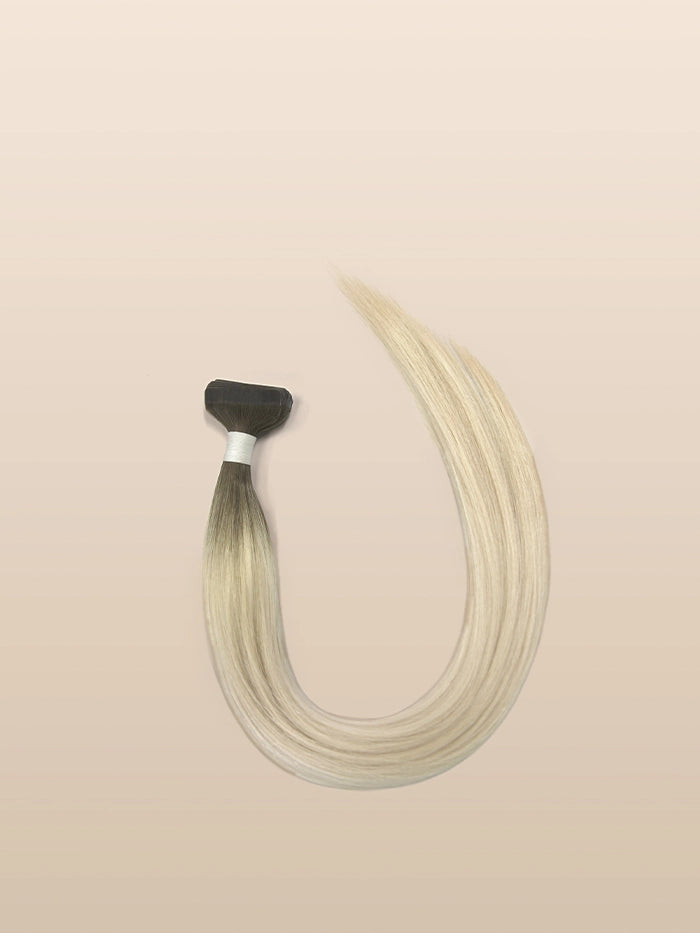 Rooted Blonde Zero(#R-Ice N)Classic Tape In Hair Extensions