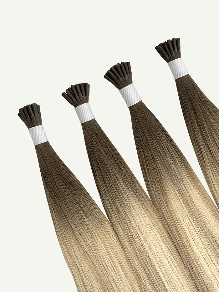 Rooted Champagne Kiss I Tips Hair Extensions