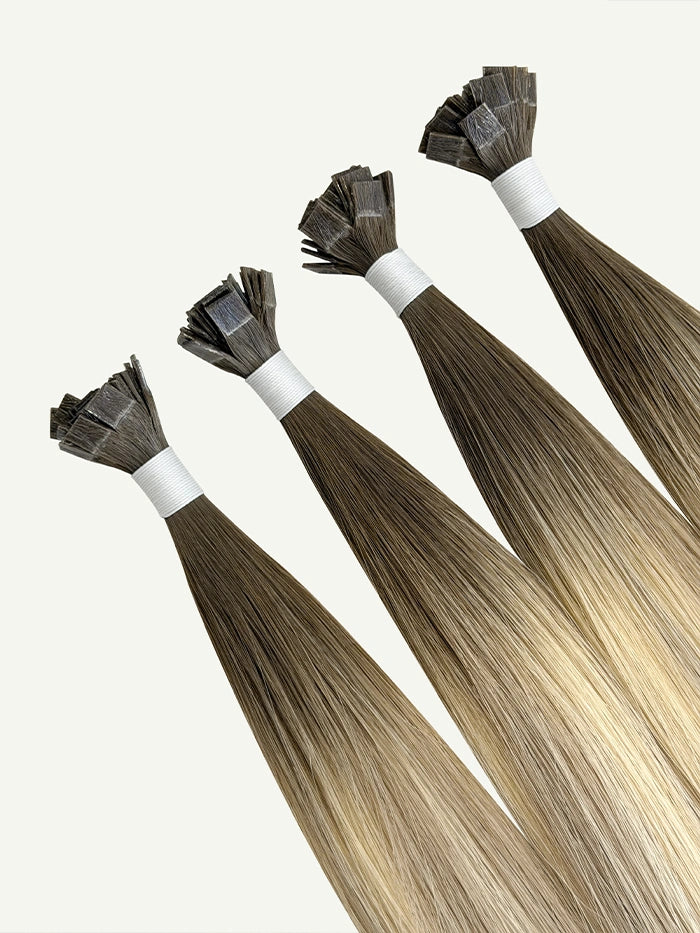 Rooted Champagne Kiss Keratin Flat Tips Hair Extensions